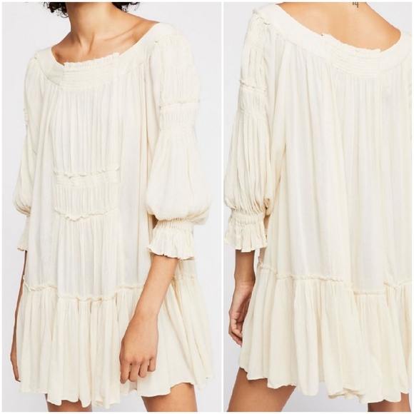 Ivory Boho Mini Dress 